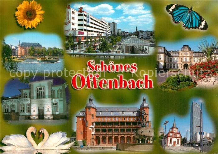 Offenbach Main Isenburger Schloss Stadtansichten Museum Schwaene Schmetterling B