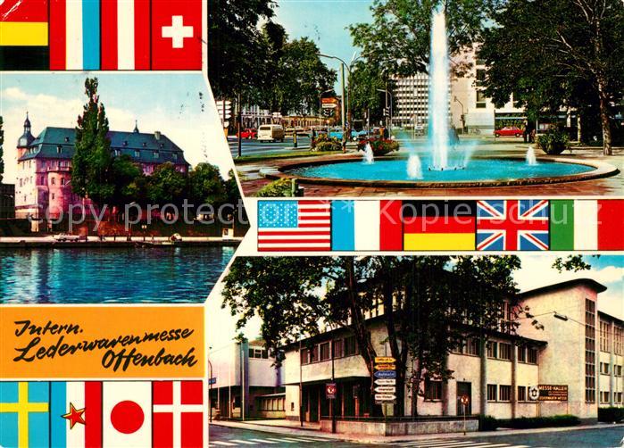 Offenbach Main Internationale Lederwarenmesse Nationalflaggen Schloss Fontaene I