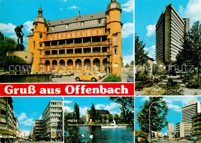 Offenbach Main Schloss Hochhaus Stadtzentrum Partie am Main