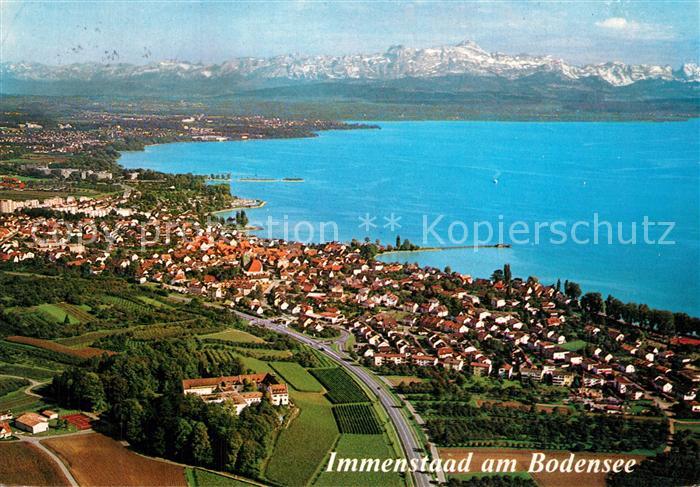Immenstaad Bodensee mit Schloss Hersberg Alpenblick Fliegeraufnahme