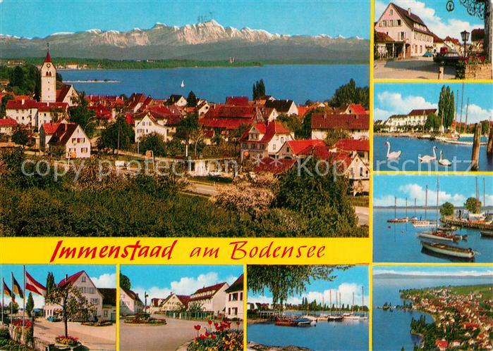 Immenstaad Bodensee Ansicht mit Kirche Alpen Ortsansichten Yachthafen Fliegerauf
