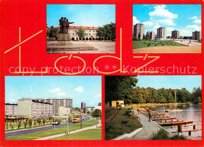 Litzmannstadt Lodz Denkmal Marktplatz Wohnsiedlung Hochhaeuser Kanus Ferienanlag