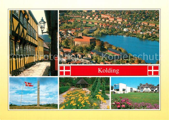 Kolding Gasse Denkmal Pavillon Wohnhaeuser Fliegeraufnahme