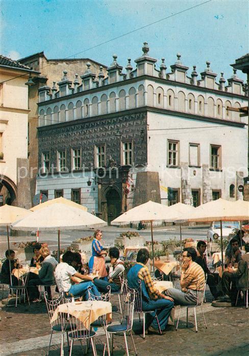 Krakow Krakau Maly Rynek Marktplatz StrassenCafe