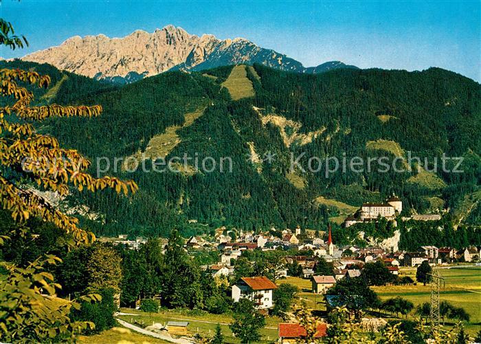 Kufstein Tirol Panorama mit Feste Geroldseck und Wildem Kaiser Kaisergebirge