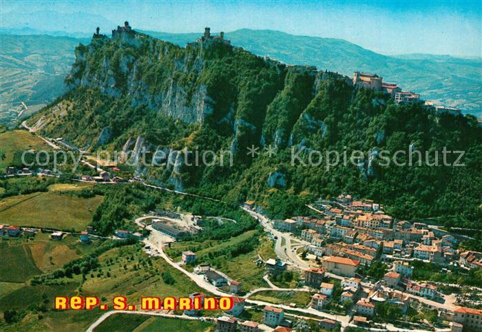San Marino Repubblica Panorama aereo del Monte Titano