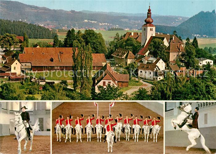 Piber Koeflach Ortsansicht mit Kirche Lipizzanergestuet Quadrille