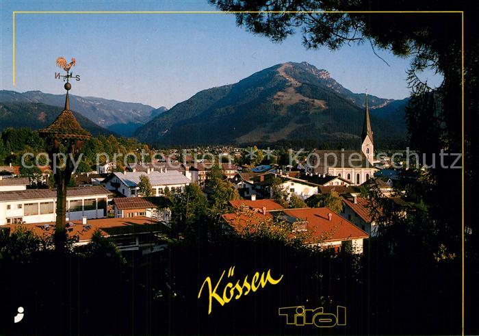 Koessen Tirol Ortsansicht mit Kirche Alpen