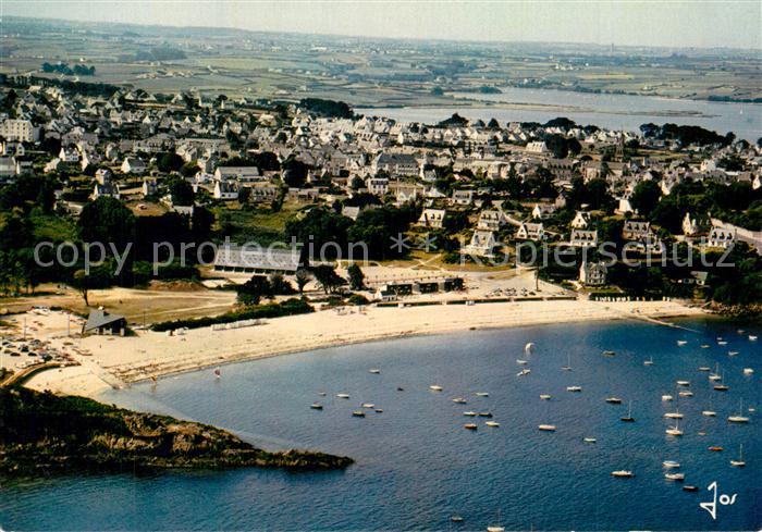 Carantec Laplage du Kelenn et le bourg Vue aerienne