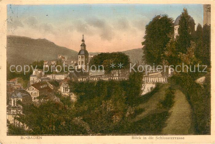 Baden-Baden Blick zur Schlossterrasse