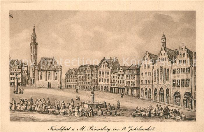 Frankfurt Main Roemerberg im 14. Jhdt