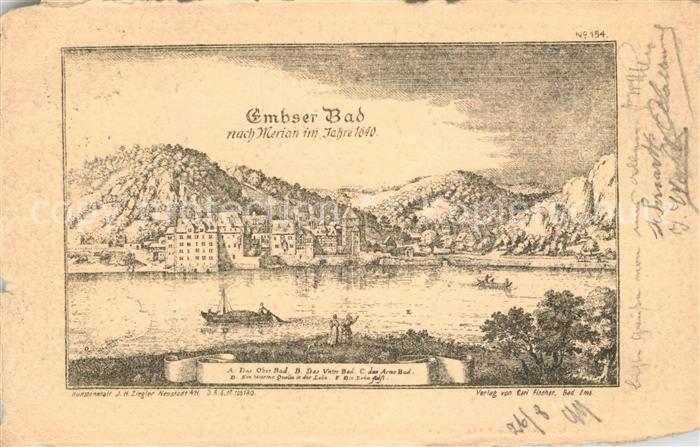 Bad Ems Embser Bad nach Merian im Jahre 1640