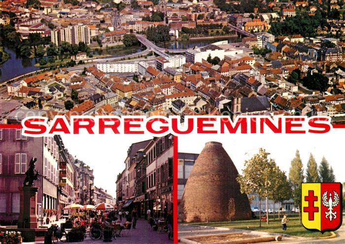 Sarreguemines Fliegeraufnahme Strassenpartie Park