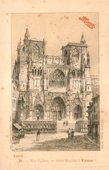 Vienne Isere Eglise Saint Maurice Dessin Kuenstlerkarte Maggi Werbung