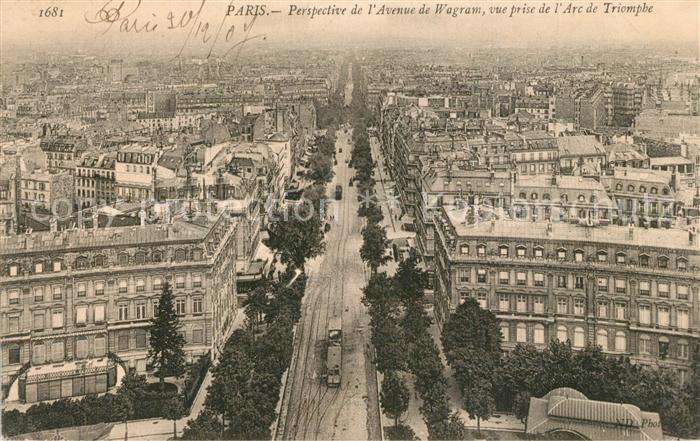 Paris Avenue de Wagram vue prise de l'Arc de Triomphe