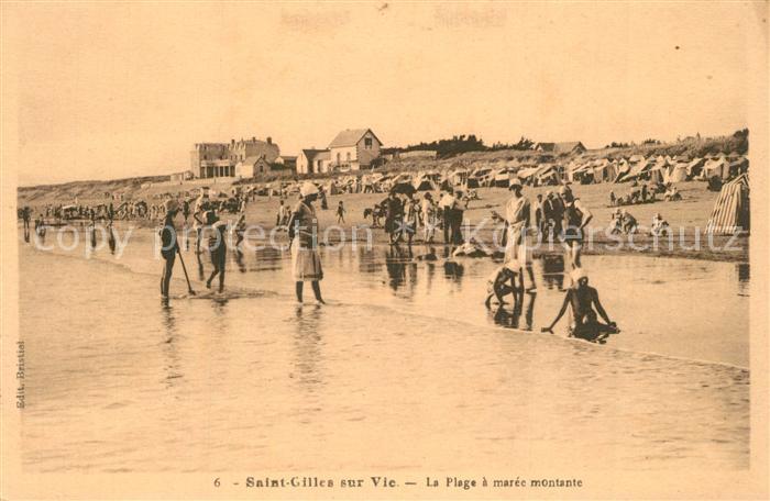 Saint-Gilles-sur-Vie Vendee La plage a marée montante