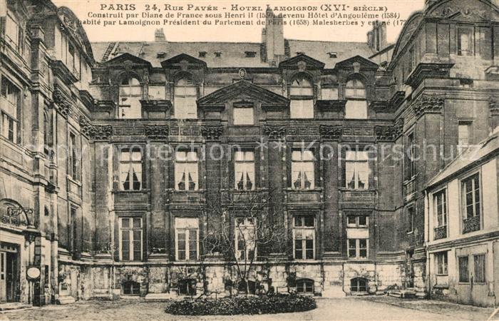 Paris Hôtel Lamoignon XVIe siècle Rue Pavée