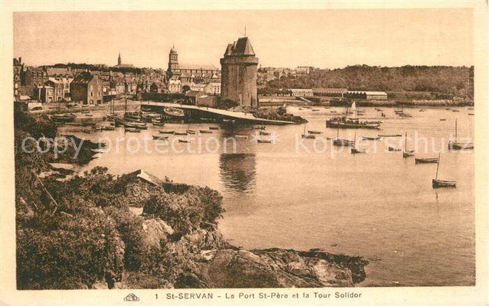 Saint-Servan Ille-et-Vilaine Le Port Saint Père et Tour Solidor