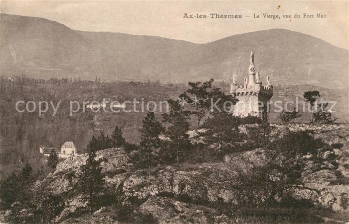 Ax-les-Thermes Statue de la Vierge vue du Fort Mau