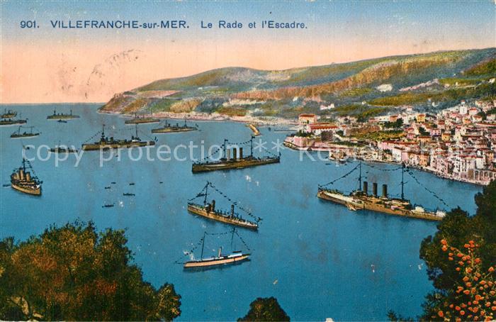 Villefranche-sur-Mer La rade et l'escadre