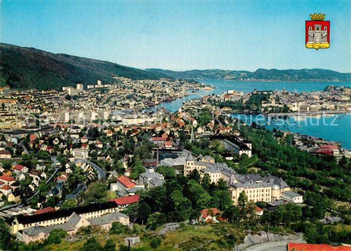 Bergen Norwegen Panorama with Haukeland Infirmary in the foreground