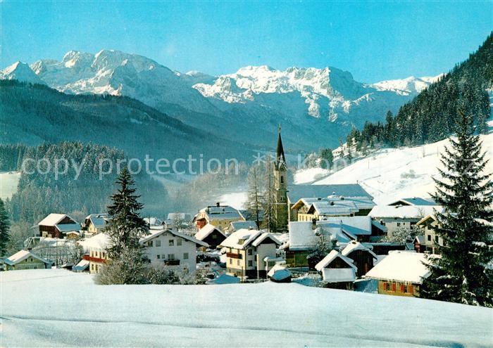 Russbach Pass Gschuett Winterimpressionen Blick gegen Tennengebirge