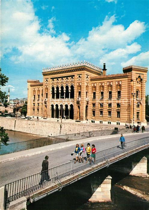 Sarajevo Bruecke Rathaus