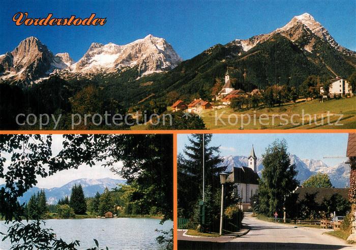 Vorderstoder Panorama mit Totem Gebirge Schafferteich Kirche