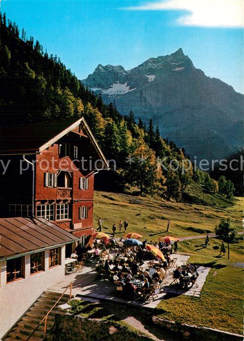 Eng Hinterriss Tirol Alpengasthof Eng am Grossen Ahornboden mit Eiskar und Sprit