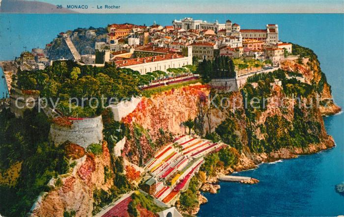Monaco Le Rocher de la Principauté vue aérienne