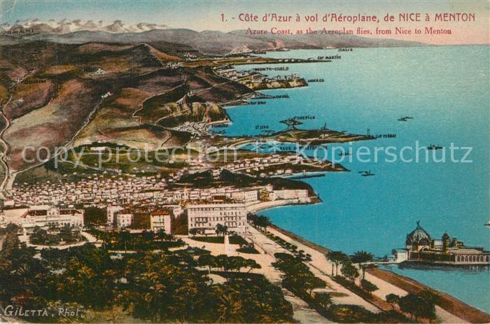 Nice Alpes Maritimes A vol d_aéroplane de Nice a Menton Côte