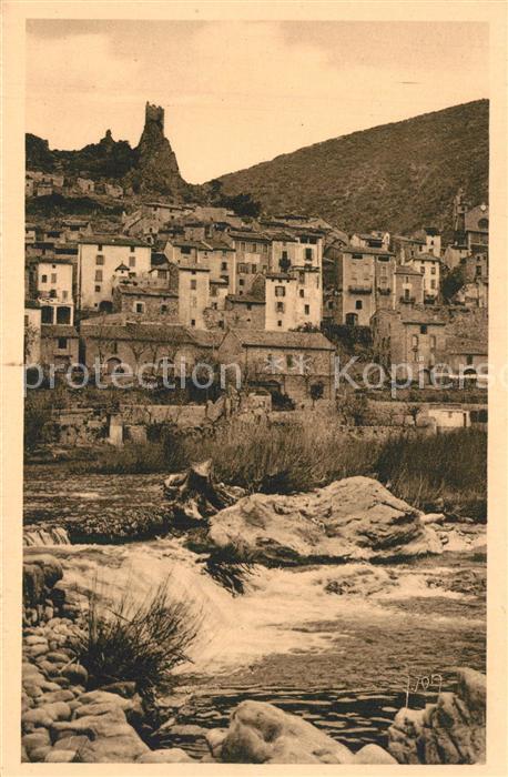 Roquebrun Les jardins et vieille Tour Carolingienne