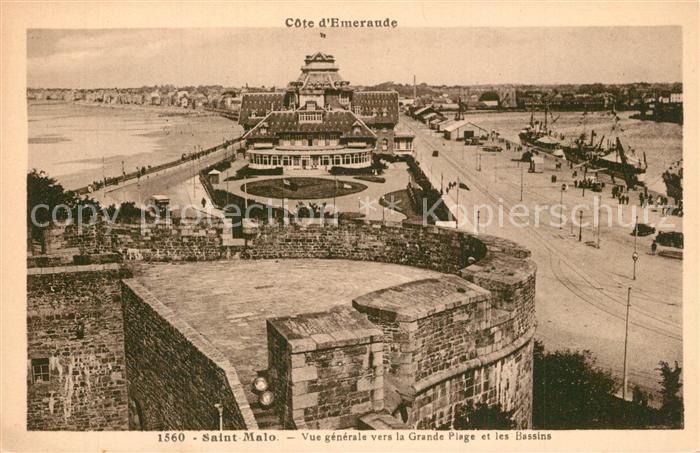 Saint-Malo 35 Vue Generale vers la grande plage et les bassins
