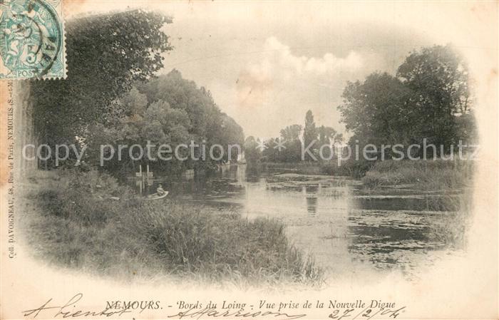 Nemours Seine-et-Marne Bords du Loing vue prise de la Nouvelle Digue