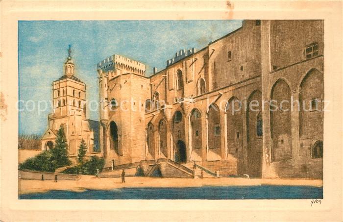 Avignon Vaucluse Facade principale du Palais du Papes Pe