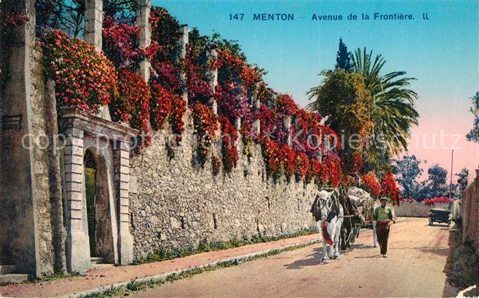 Menton Alpes Maritimes Avenue de la Frontière