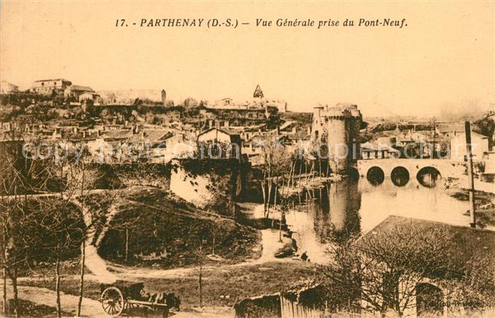 Parthenay Vue Generale prise du pont neuf