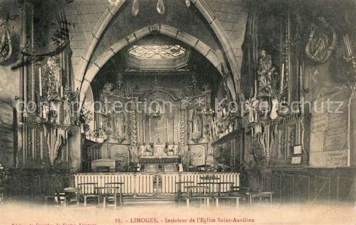 Limoges Haute Vienne Intérieur de l'Eglise Saint Aurélien