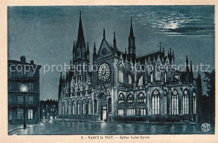 Nancy Lothringen Eglise Saint Epvre la nuit