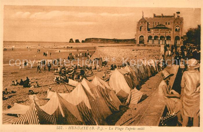 Hendaye Pyrenees Atlantiques La plage l'après-midi