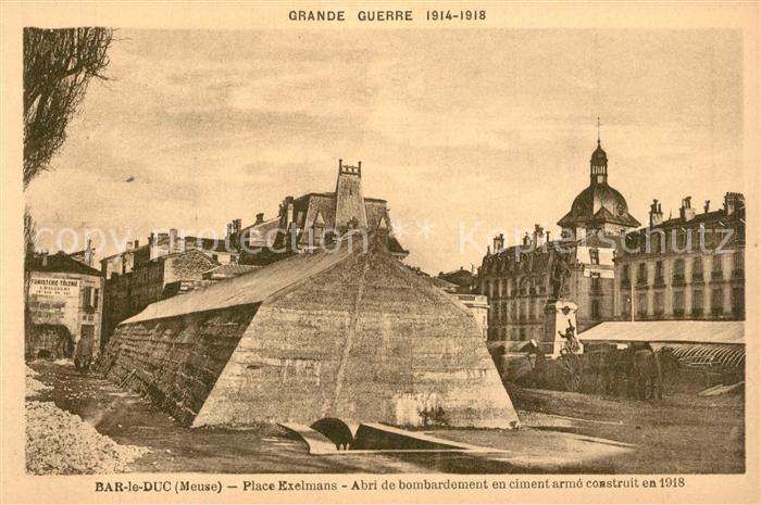 Bar-le-Duc Place Exelmans Abri de bombardement en ciment armé construit en 1918