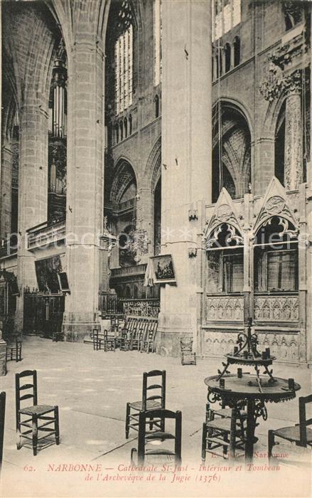 Narbonne Aude Cathedrale Saint Just Intérieur et Tombeau de l'Archevêque de la J