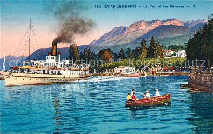 Evian-les-Bains Haute Savoie Le port et les Menuses Vapeur
