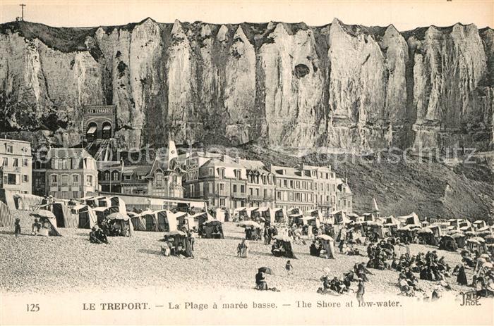 Le Treport La plage et les falaises a marée basse