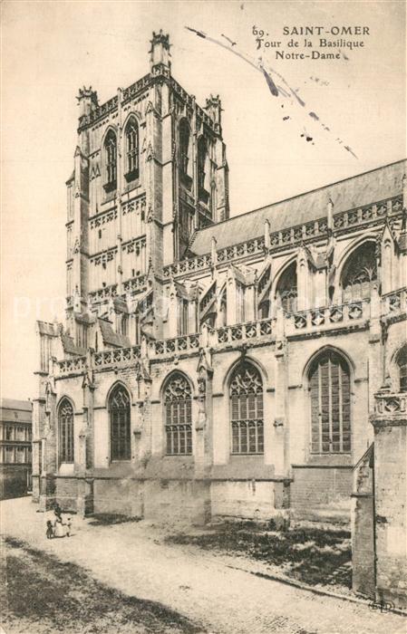 Saint-Omer Pas-de-Calais Tour de la Basilique Notre Dame