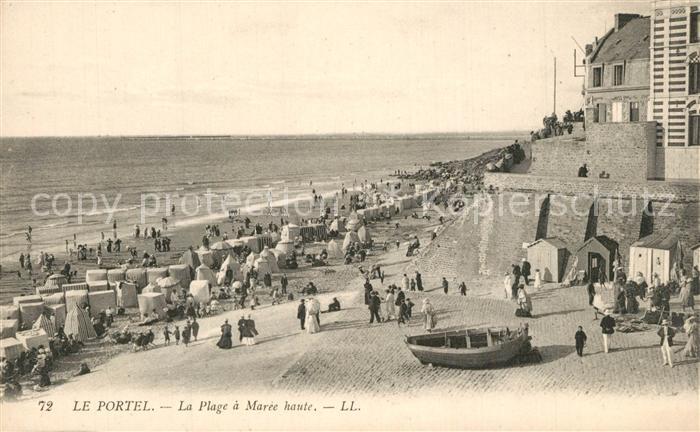 Le Portel La plage a marée haute