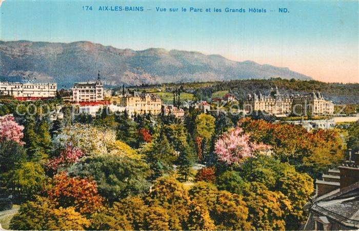 Aix-les-Bains Vue sur le parc et les Grands Hôtels