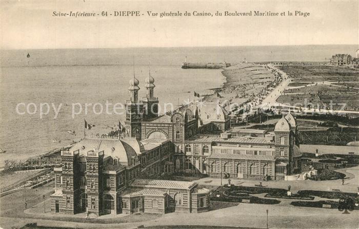 Dieppe 76 Vue Generale du Casino Boulevard Maritime et la plage