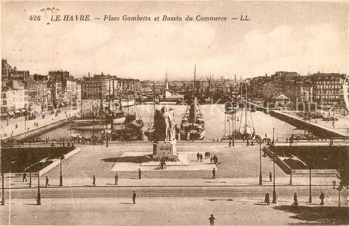 Le Havre Place Gambetta et Bassin du Commerce