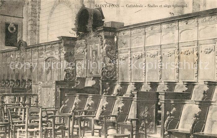 Saint-Pons-de-Thomieres 34 Herault Cathedrale Stalles et siège épiscopal